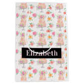 Naam Waterverf gelaagde taart met Rozen patroon Medium Cadeauzakje (Voorkant)