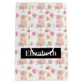 Naam Waterverf gelaagde taart met Rozen patroon Medium Cadeauzakje (Achterkant)