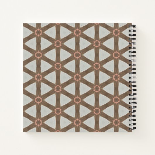 Naam Waterverf Geometric Pinwheels Pattern Brown Notitieboek (Achterkant)