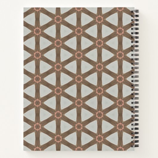 Naam Waterverf Geometric Pinwheels Pattern Brown Notitieboek (Achterkant)