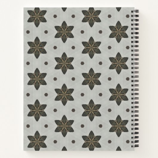Naam Waterverf Geometric Star Pattern Grey Brown Notitieboek (Achterkant)