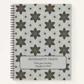 Naam Waterverf Geometric Star Pattern Grey Brown Notitieboek (Voorkant)