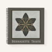 Naam Waterverf Geometric Star Pattern Grey Brown Notitieboek (Voorkant)