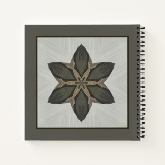 Naam Waterverf Geometric Star Pattern Grey Brown Notitieboek (Achterkant)
