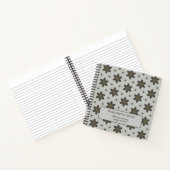 Naam Waterverf Geometric Star Pattern Grey Brown Notitieboek (Binnen)