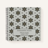 Naam Waterverf Geometric Star Pattern Grey Brown Notitieboek (Voorkant)
