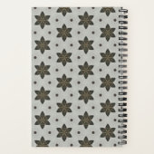 Naam Waterverf Geometric Star Pattern Grey Brown Notitieboek (Achterkant)