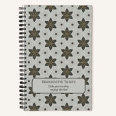 Naam Waterverf Geometric Star Pattern Grey Brown Notitieboek (Voorkant)
