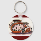 Naam Waterverf-Kijk Native American Pottery Art Sleutelhanger (Achterkant)