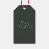 Naam Waterverf Modern Script Merry Christmas Cadeaulabel (Achterkant)