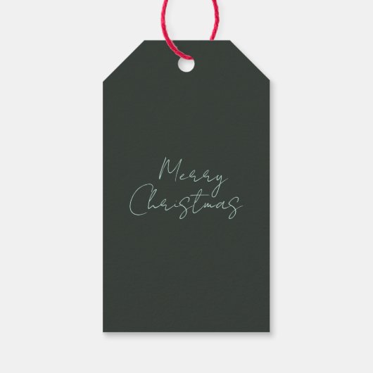 Naam Waterverf Modern Script Merry Christmas Cadeaulabel (Achterkant)