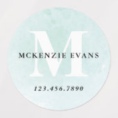 Naam waterverf monogram labels (Design 2)