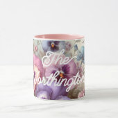 Naam Waterverf  Pansies Flowers Pastels Mok (Midden)