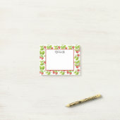 Naam Waterverf rode aardbei Post-it® Notes (Op bureau)