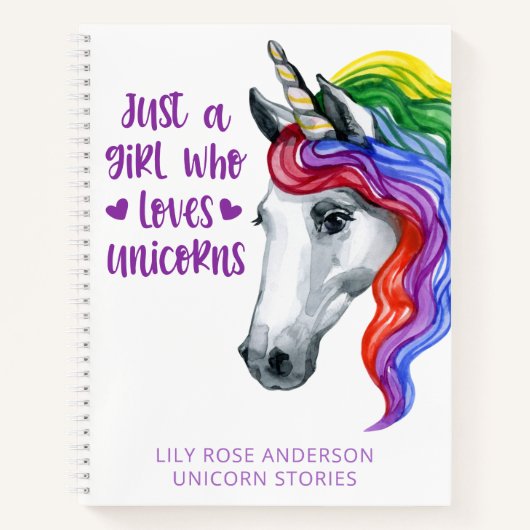 Naam waterverf Unicorn Notitieboek (Voorkant)