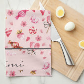 Naam, Waterverf Valentijn Snoep Patroon Theedoek (Quarter Fold)