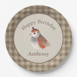 Naam Waterverf van Cute Bird Geboortedatum Papieren Bordje