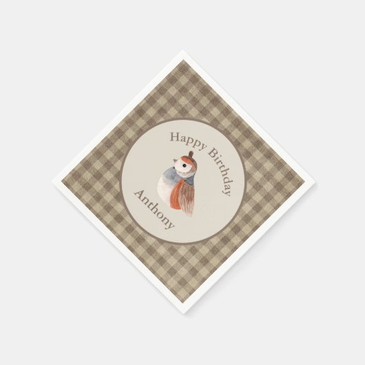 Naam Waterverf van Cute Bird Geboortedatum Servet (Hoek)