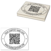 Naam Website QR Code Ronde Rubber Stamp Sjabloon Rubberstempel (Gestempeld)