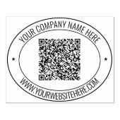 Naam Website QR Code Ronde Rubber Stamp Sjabloon Rubberstempel (Afrduk)