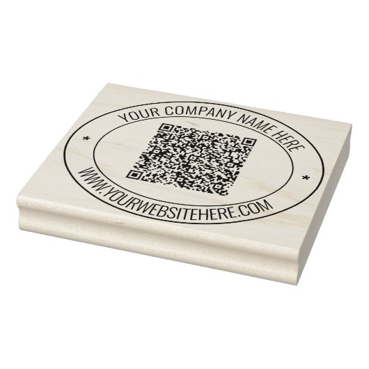 Naam Website QR Code Ronde Rubber Stamp Sjabloon Rubberstempel (Stempel)
