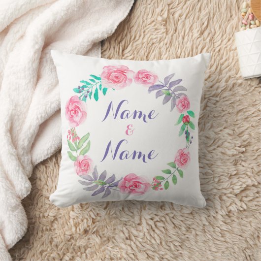 Naam Weddenschap Cushion Gift Rozen Floral Flowers Kussen (Deken)