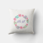 Naam Weddenschap Cushion Gift Rozen Floral Flowers Kussen (Achterkant)