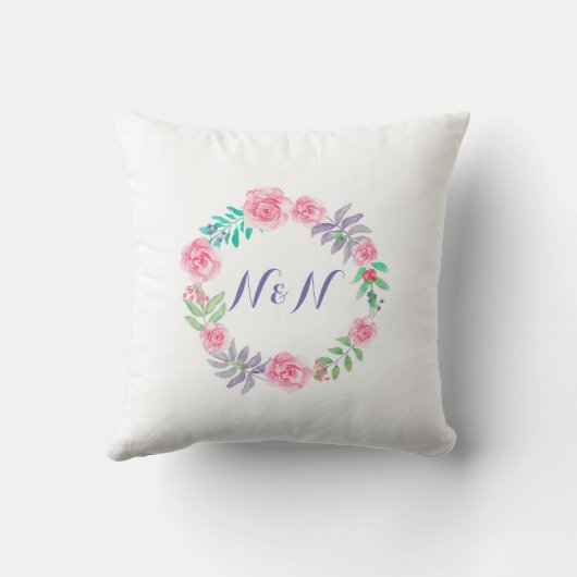 Naam Weddenschap Cushion Gift Rozen Floral Flowers Kussen (Achterkant)