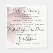 Naam Wedding Program Roos Floral Funny Quotes Servet (Voorkant)