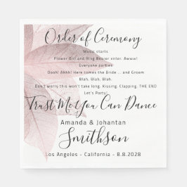 Naam Wedding Program Roos Floral Funny Quotes Servet