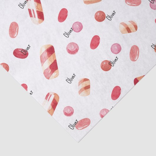 Naam, Weefselpapier (3) Valentijn Snoep Patroon Tissuepapier (Detail)