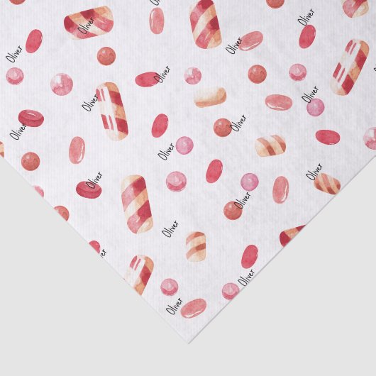 Naam, Weefselpapier (3) Valentijn Snoep Patroon Tissuepapier (Detail)