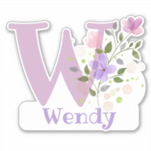 Naam Wendy met de Letter W Sticker Uitknippen