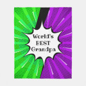 Naam wereld beste opa groene Paarse komiek wijzige Fleece Deken (Voorkant)