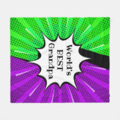 Naam wereld beste opa groene Paarse komiek wijzige Fleece Deken (Voorkant (Horizontaal))