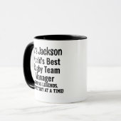 Naam, Werelden Beste Rugby Team Manager Mok (Voorkant links)