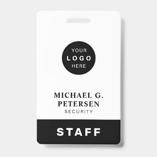 Naam werknemer aangepaste bedrijf logo personeel I Badge (Front)