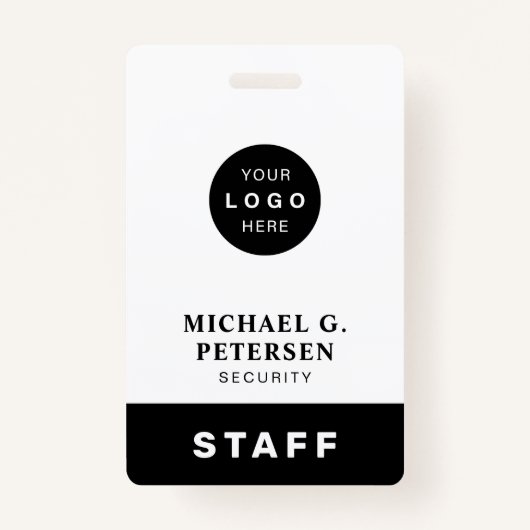 Naam werknemer aangepaste bedrijf logo personeel I Badge (Voorkant)