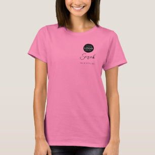 Naam Werknemer Bedrijfslogo Kapsalon T-shirt