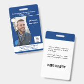 Naam Werknemer Foto Bar Code ID Kaart Badge (Voor- en achterkant)