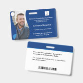 Naam Werknemer Foto Bar Code ID Kaart Badge (Voor- en achterkant)