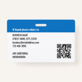 Naam werknemer Foto Logo QR Code ID Regenboogkleur Badge (Achterkant)