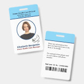 Naam Werknemer Foto Logo Streepjescode Aangepaste  Badge (Voor- en achterkant)