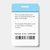 Naam Werknemer Foto Logo Streepjescode Aangepaste  Badge (Achterkant)