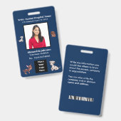 Naam Werknemer ID Identificatie Logo Aangepast Badge (Voor- en achterkant)