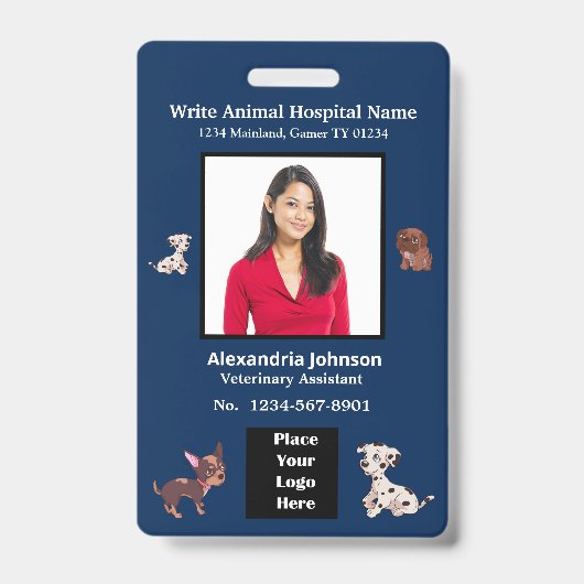 Naam Werknemer ID Identificatie Logo Aangepast Badge (Voorzijde)