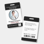 Naam Werknemer Pasfoto Logo Drukpas Aangepaste ID Badge (Voor- en achterkant)
