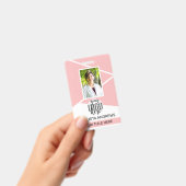 Naam werknemer Titel Barcode Logo Pink Geo ID Badge (Handheld)