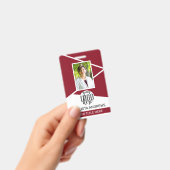 Naam werknemer Titel Barcode Logo Red Geo ID Badge (Handheld)