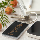 Naam Wesley Distress Sleutelhanger — Zwart/bruin (Voorkant Rechts)